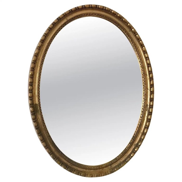  simple oval gilded mirror