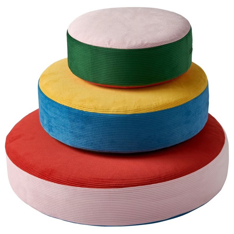  colorblocked floor cushions