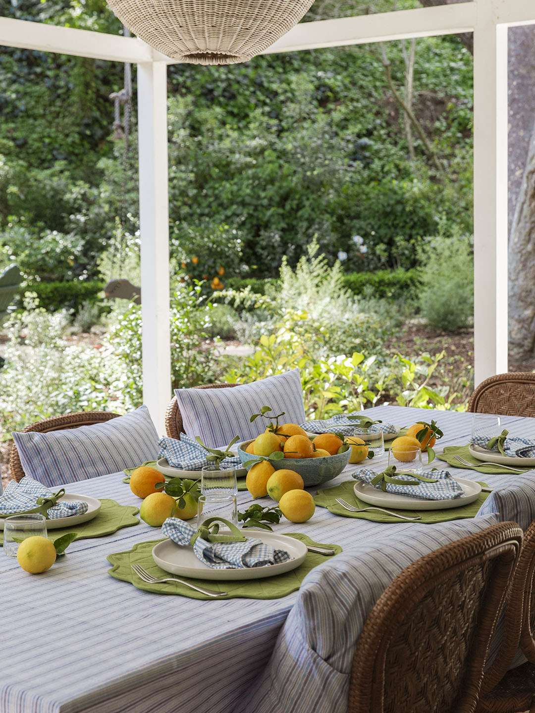 green and blue easter tablescape