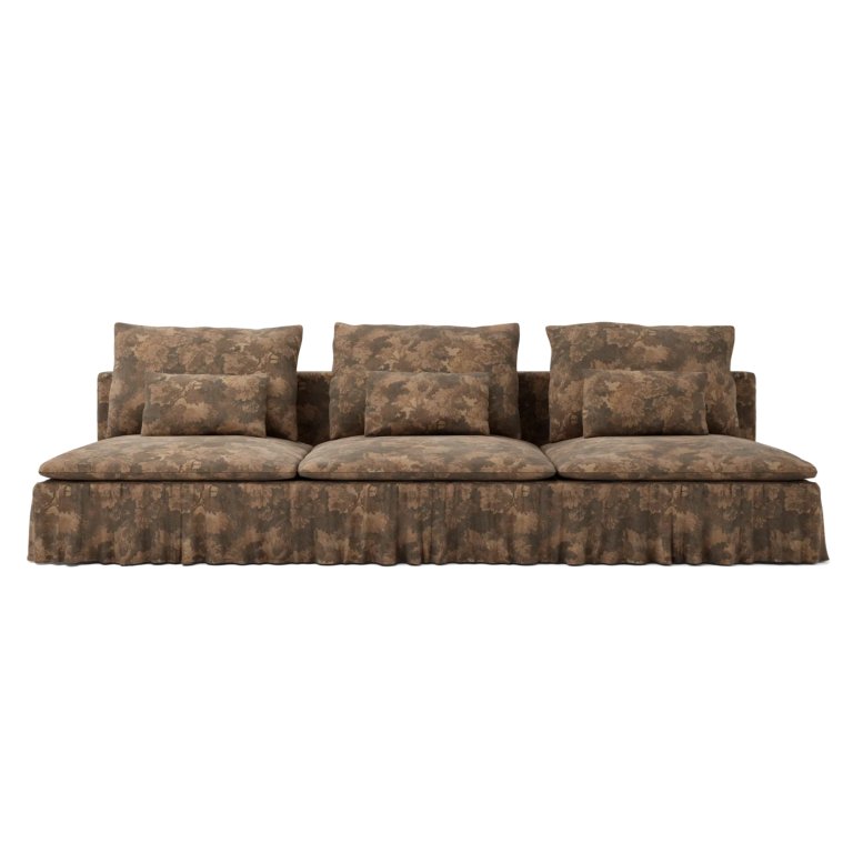  three-seater sofa with floral fabric cover
