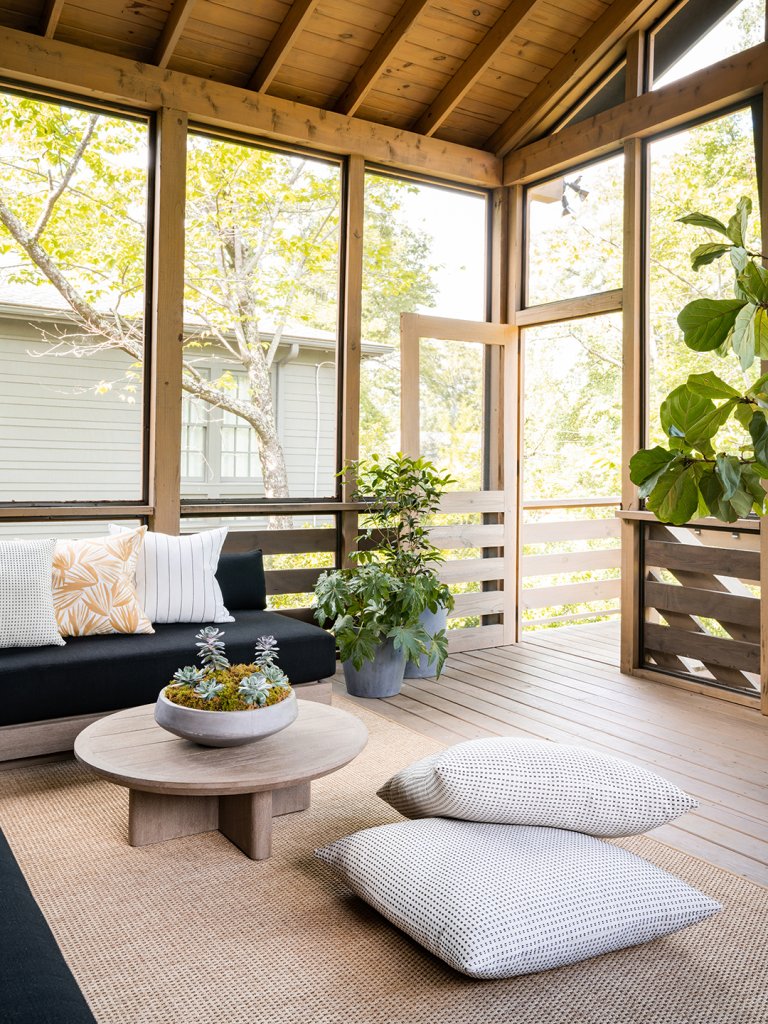 screened-in porch in birmingham home