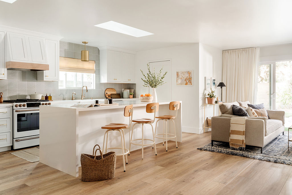 open concept kitchen and living room