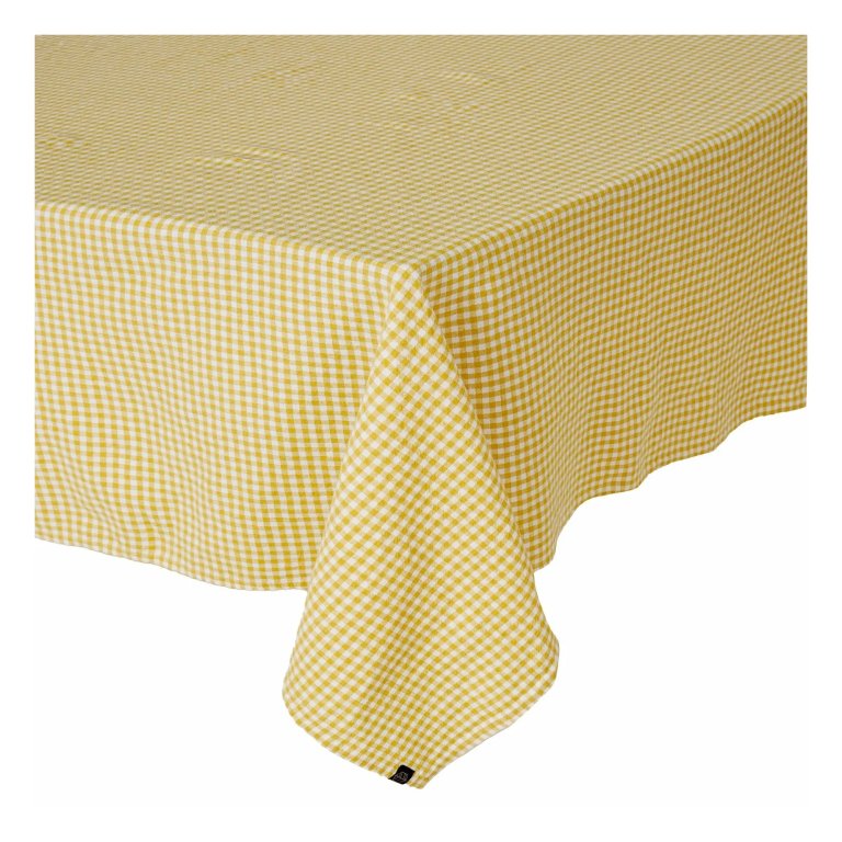  yellow checkered tablecloth