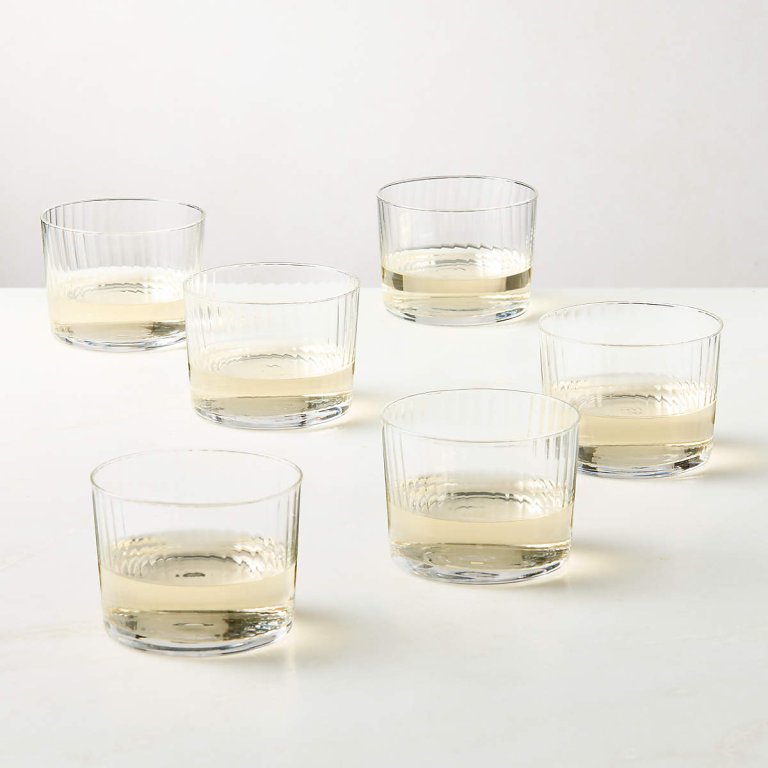  ribbed stemless glasses