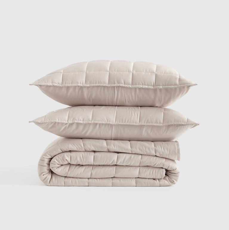  cream quilted bamboo bedding