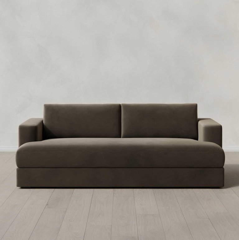  brown performance velvet sofa