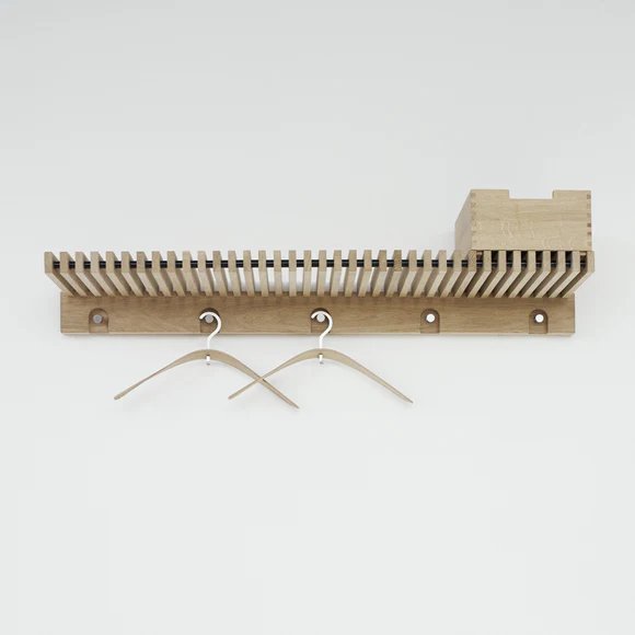  slatted wood entryway in a box