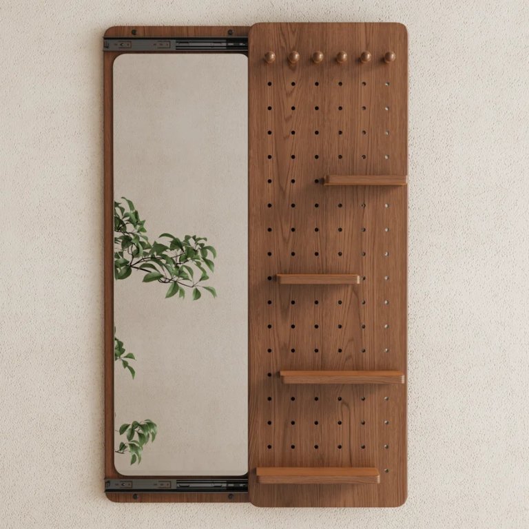  sliding pegboard entryway in a box