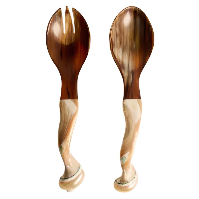 horn and shell serving spoons