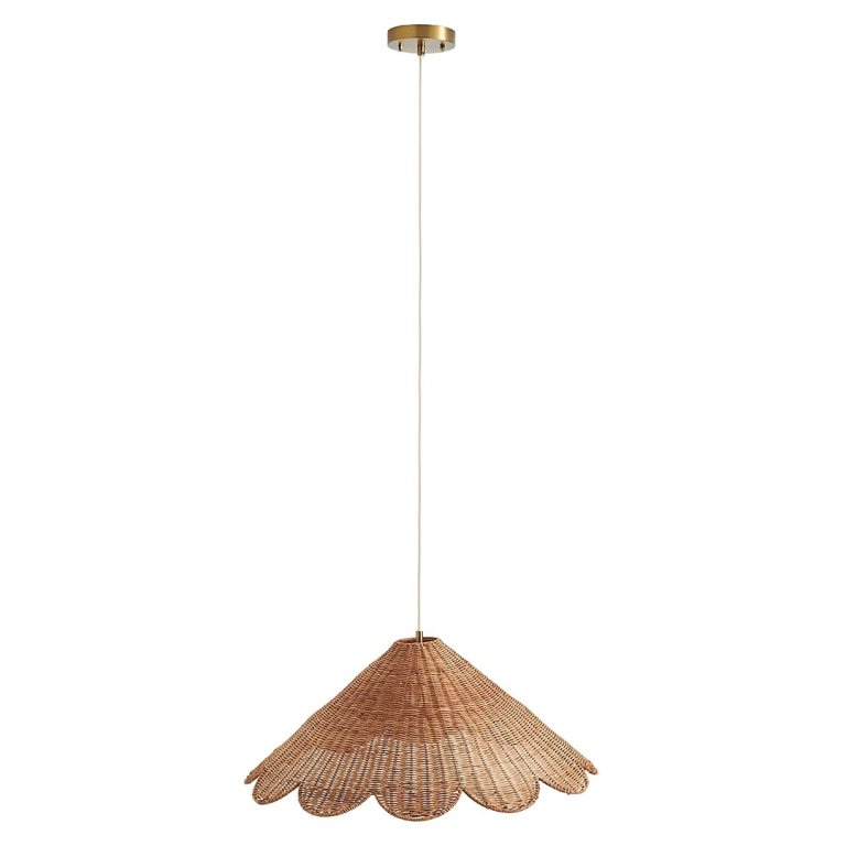 rattan scallop edged pendant