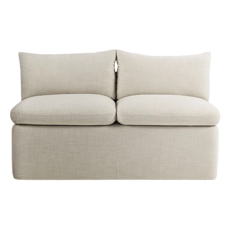 armless upholstered bench