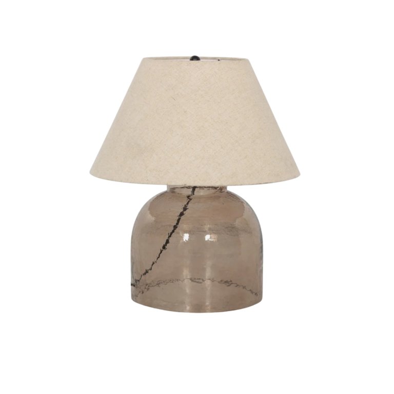 glass lamp with natural shade