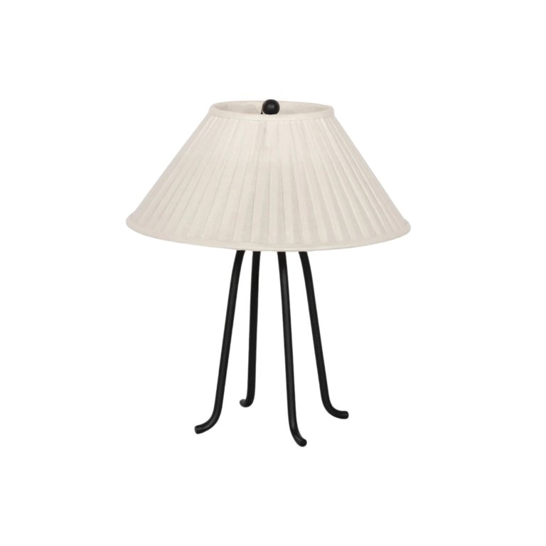 metal lamp with white shade