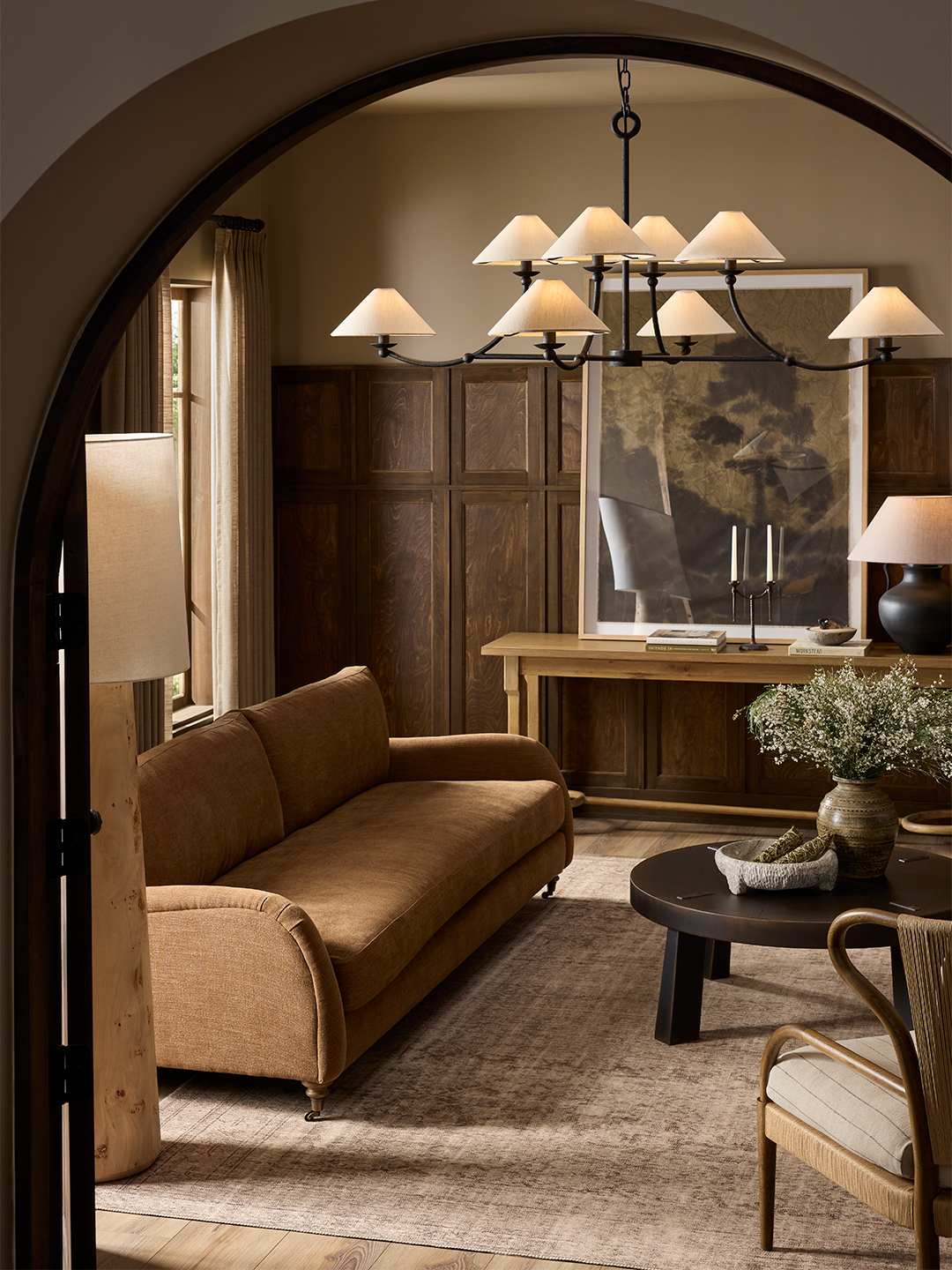 chandelier in living room