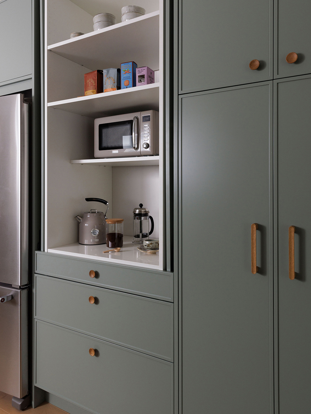kitchen with coffee area and microwave