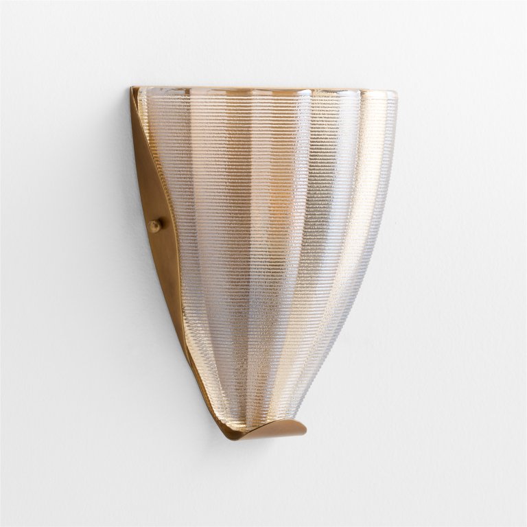 ribbed glass wall sconce