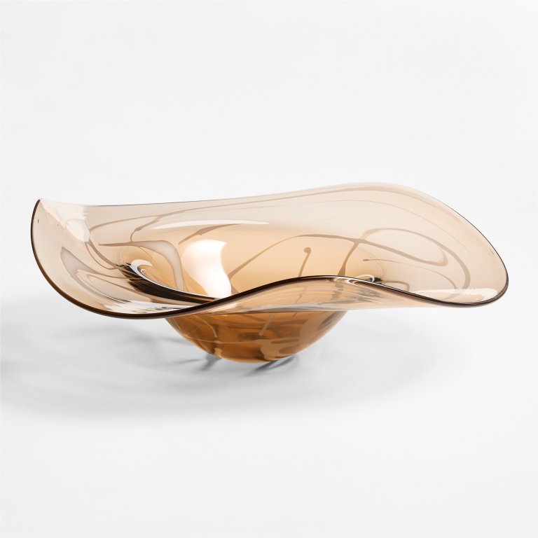 wavy tinted glass bowl