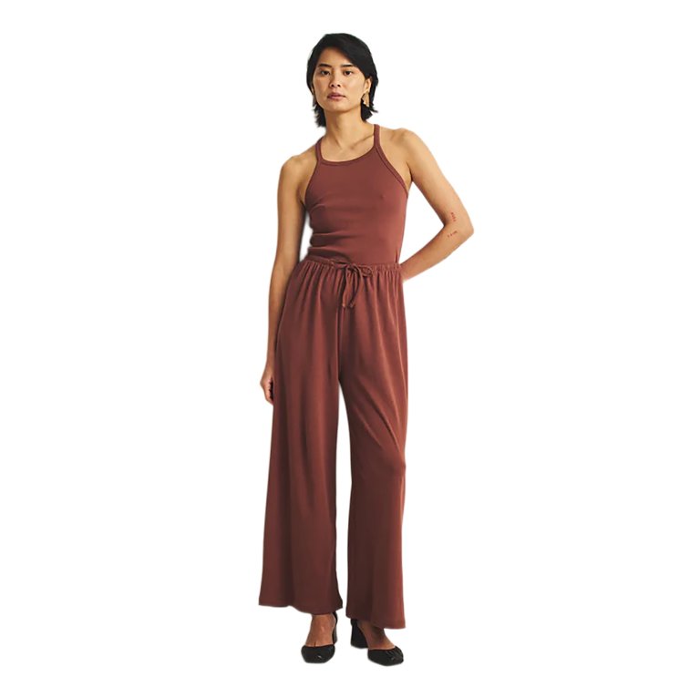 a woman modeling a pajama set