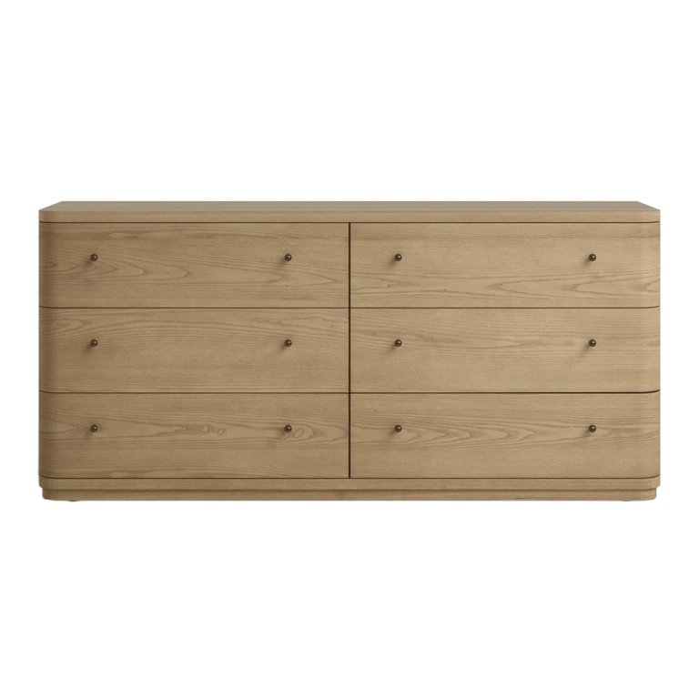wood six-drawer dresser