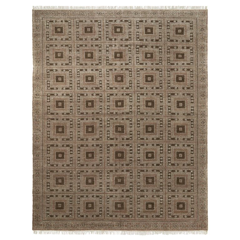 brown neutral geometric rug