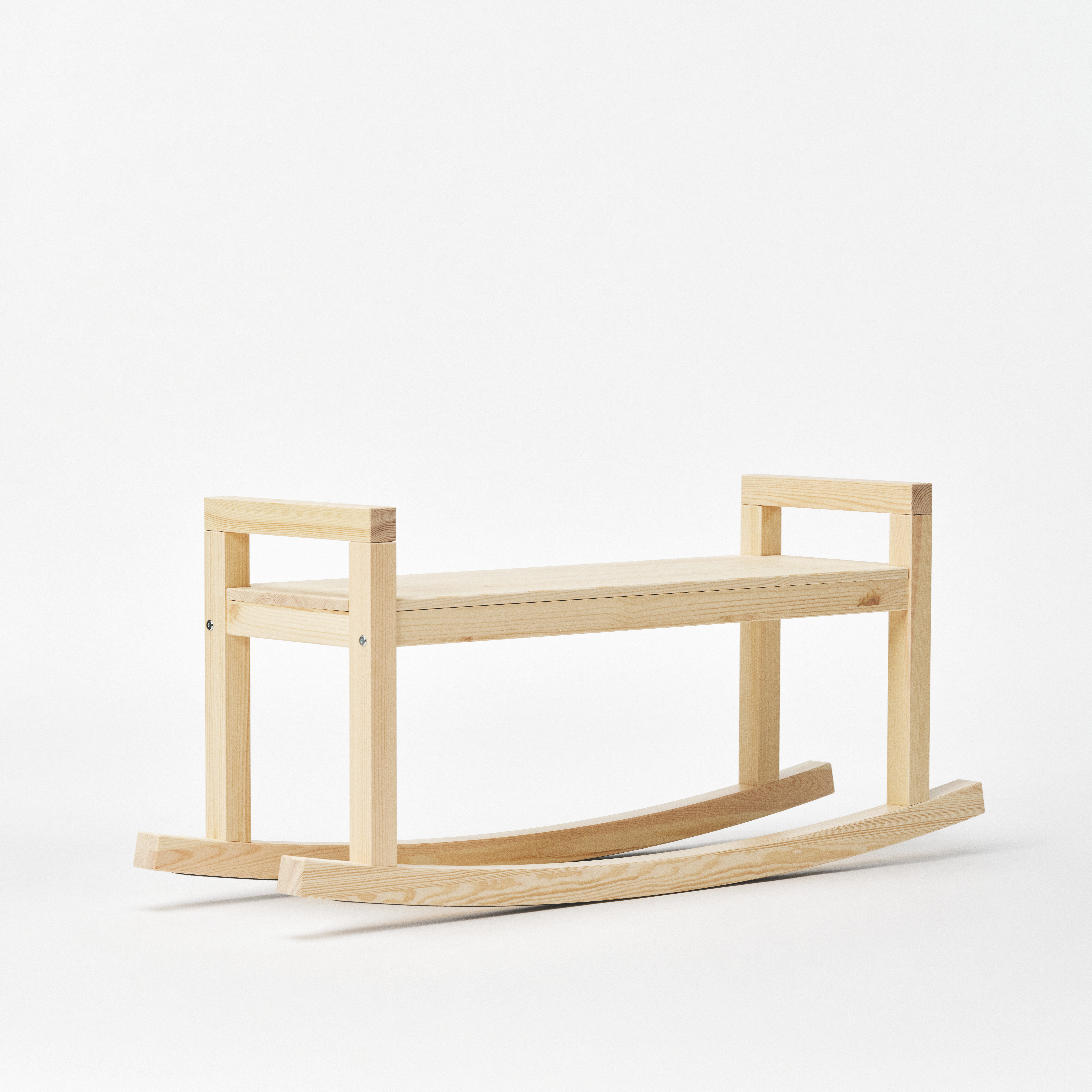 simple wood rocking bench