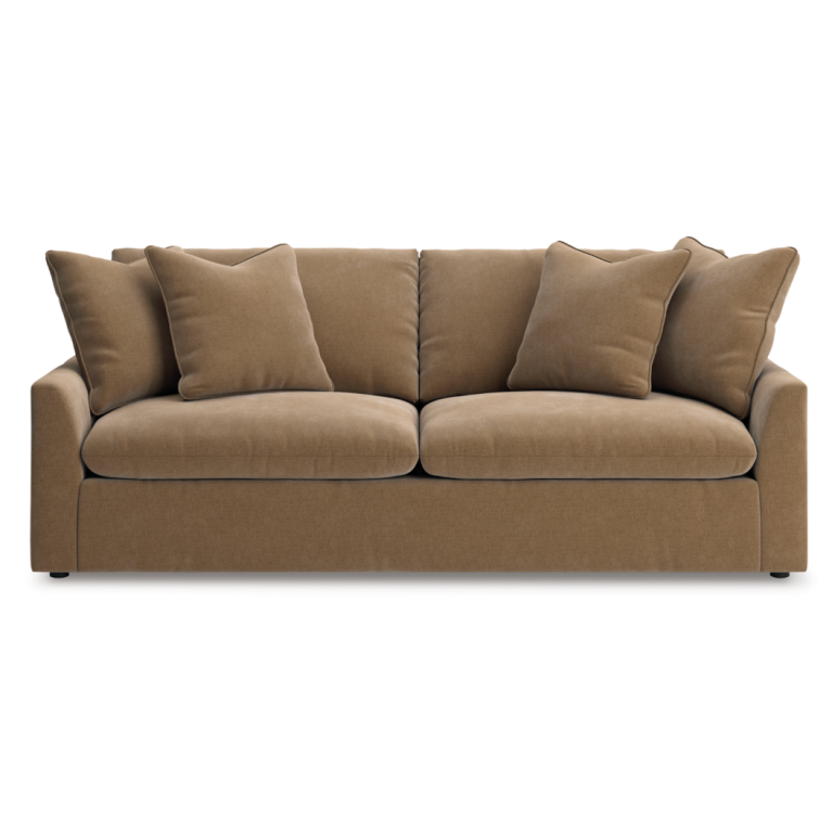  brown sofa by Ashley Luxe