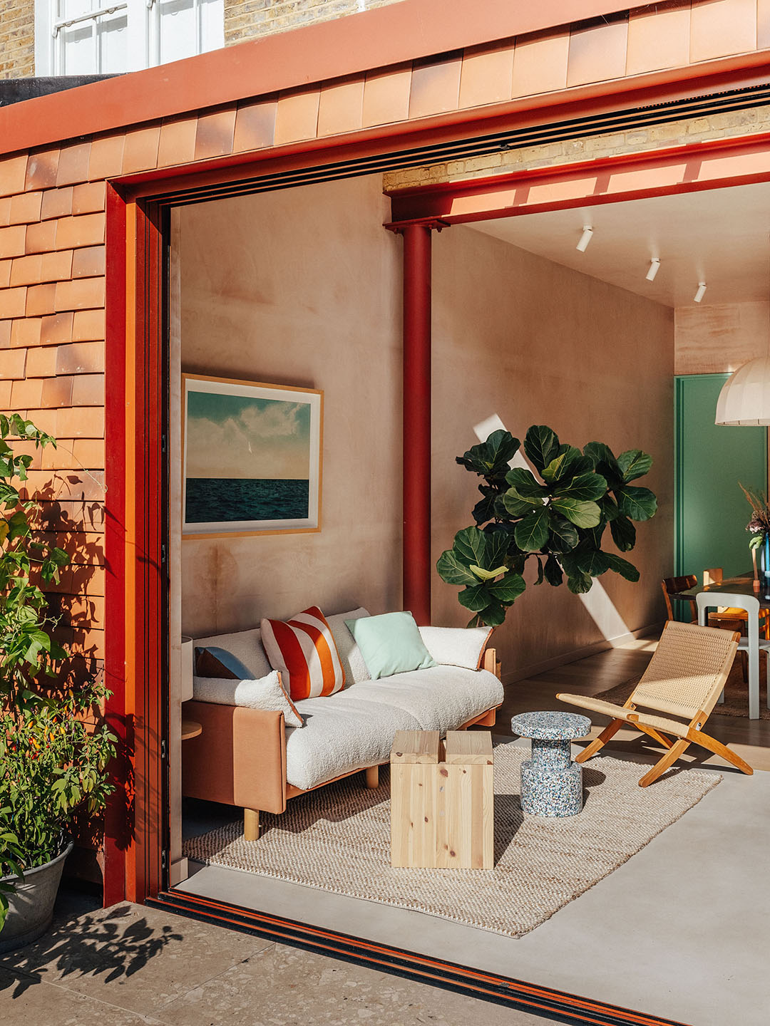 living room that opens to the outdoors