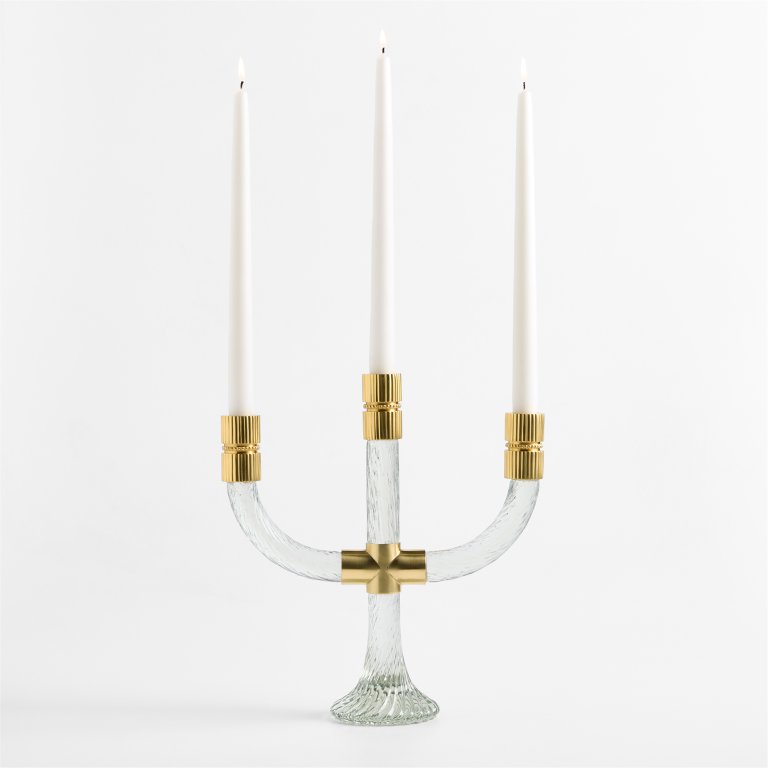 fluted glass candelabra