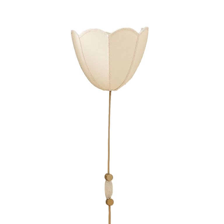 upturned parchment sconce with scalloping