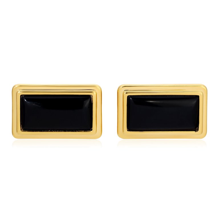 gold plated vintage-style rectangular earrings