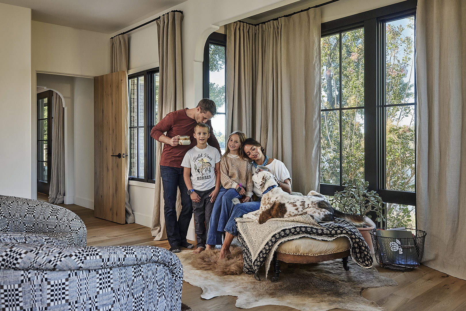 family in primary bedroom
