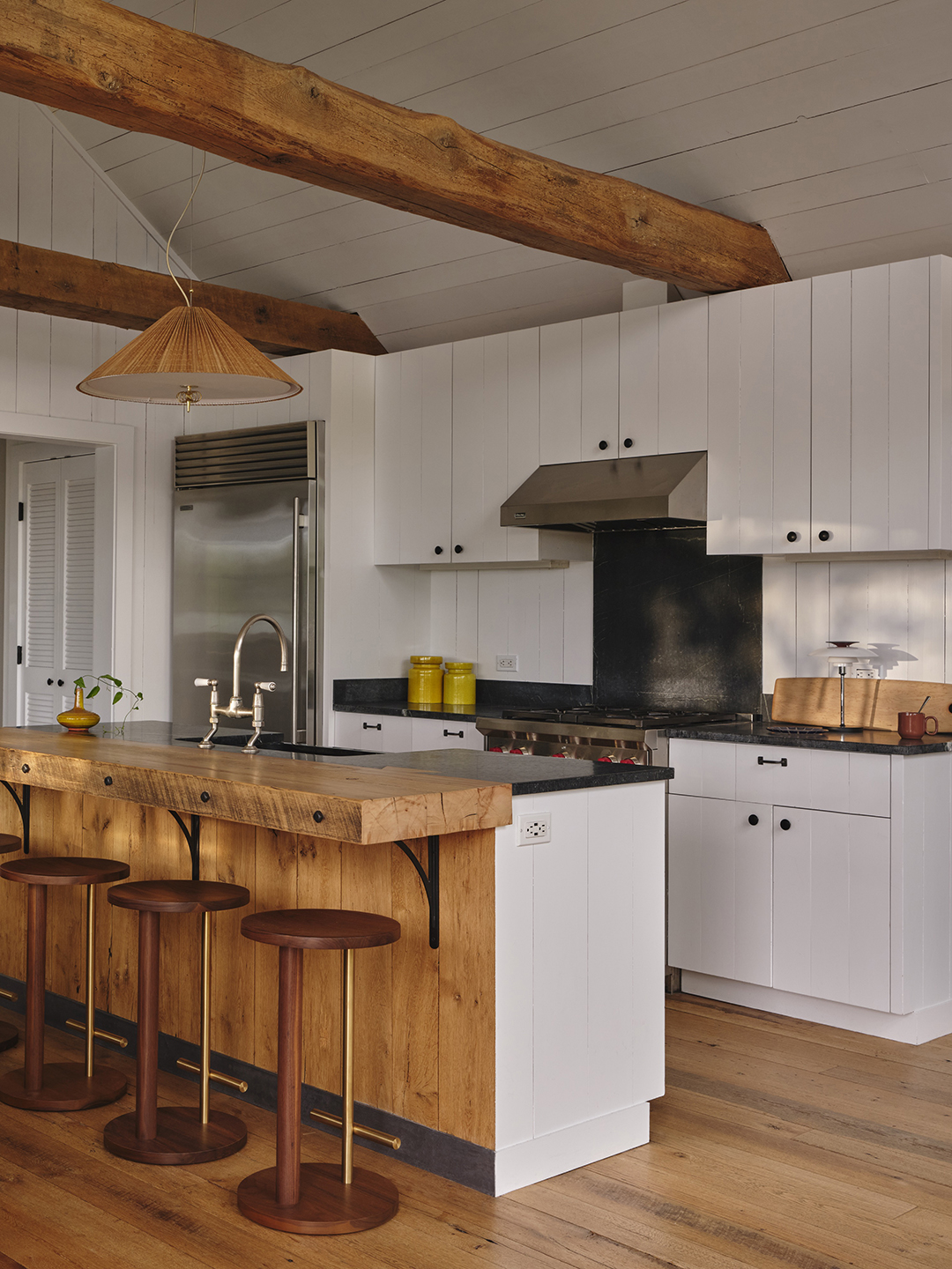 white kitchen with island