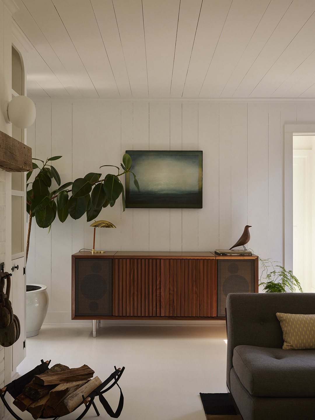 record player in living area