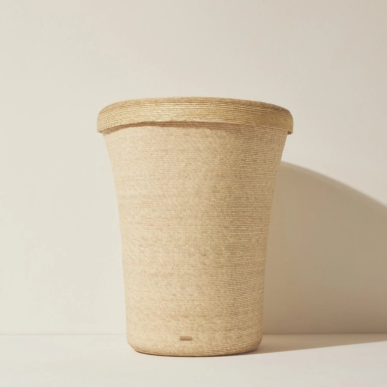 woven basket with lid