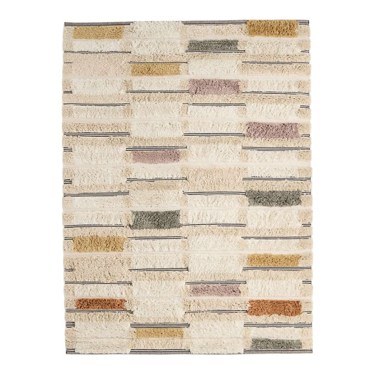hi-low shaggy striped rug