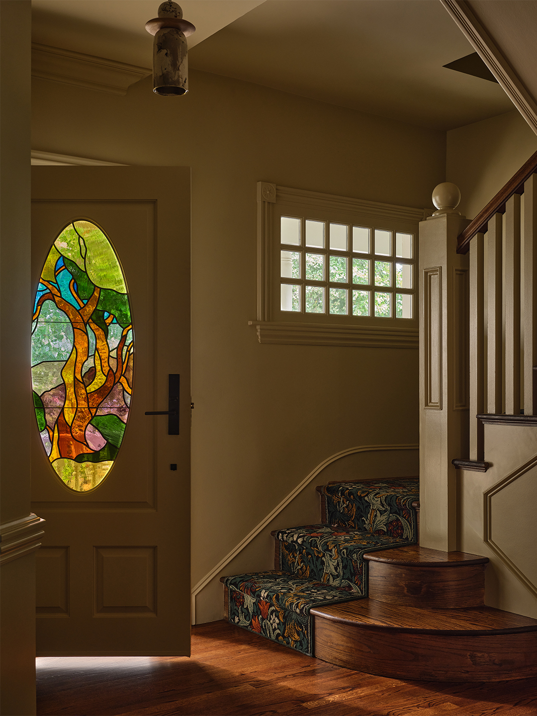 doorway with stained glass window
