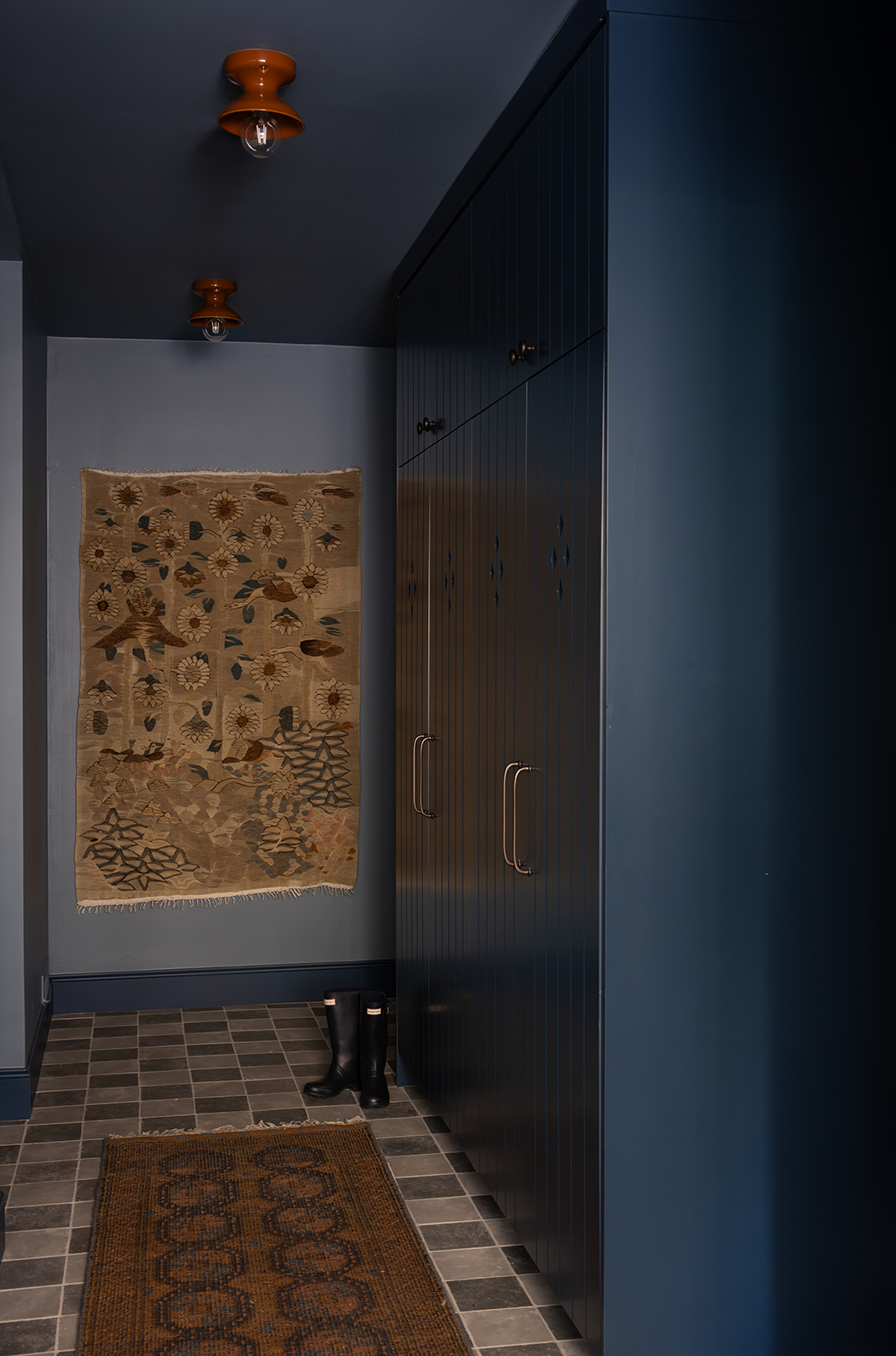 blue hallway