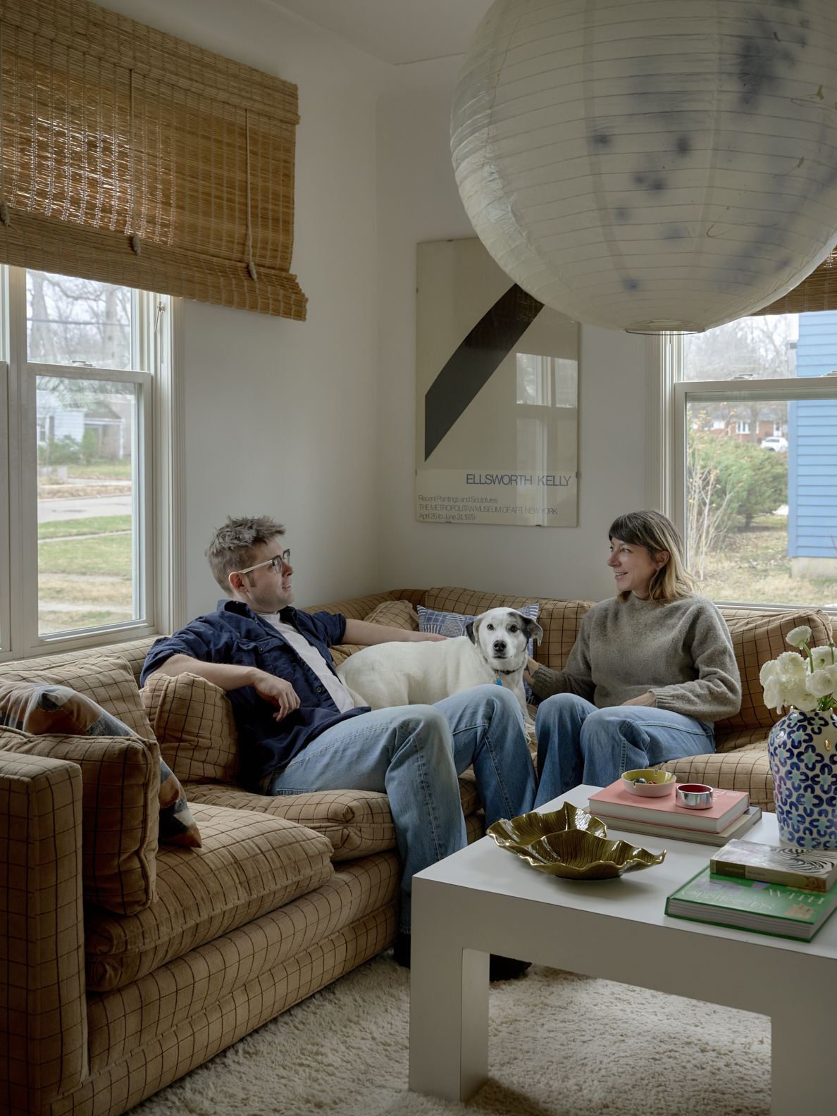 couple on a living room sectional