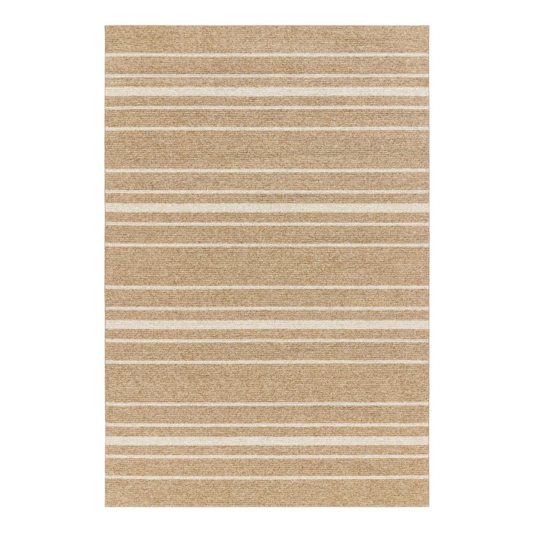 cream colored striped rug