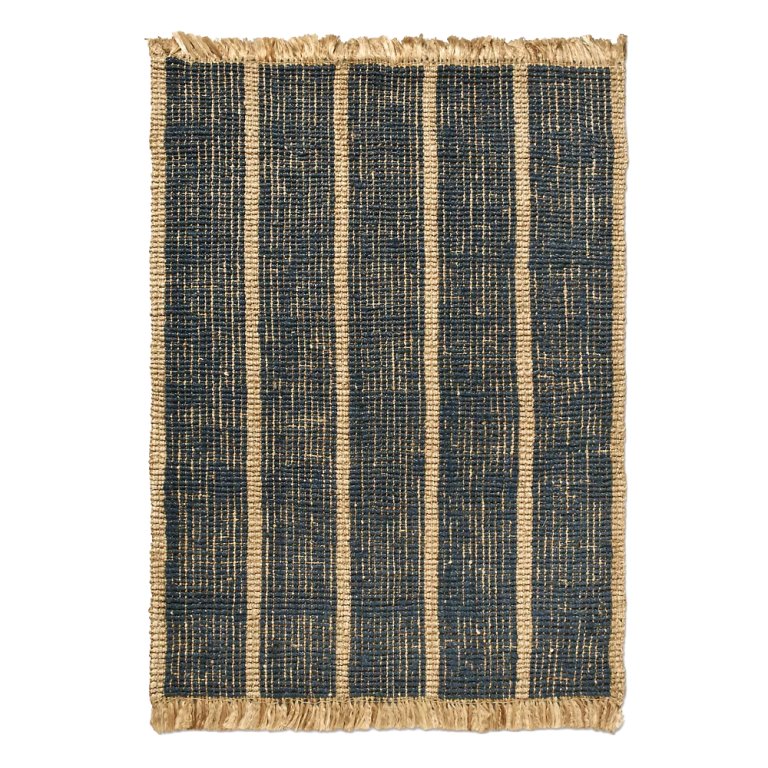 chunky jute woven rug striped