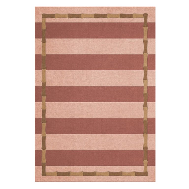 bamboo border pink striped rug