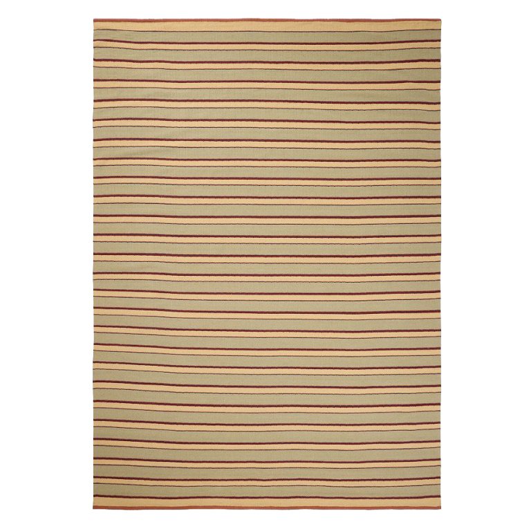 striped rug brown and rust and yellow