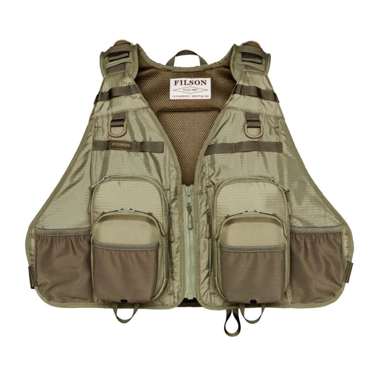 olive green fishing vest