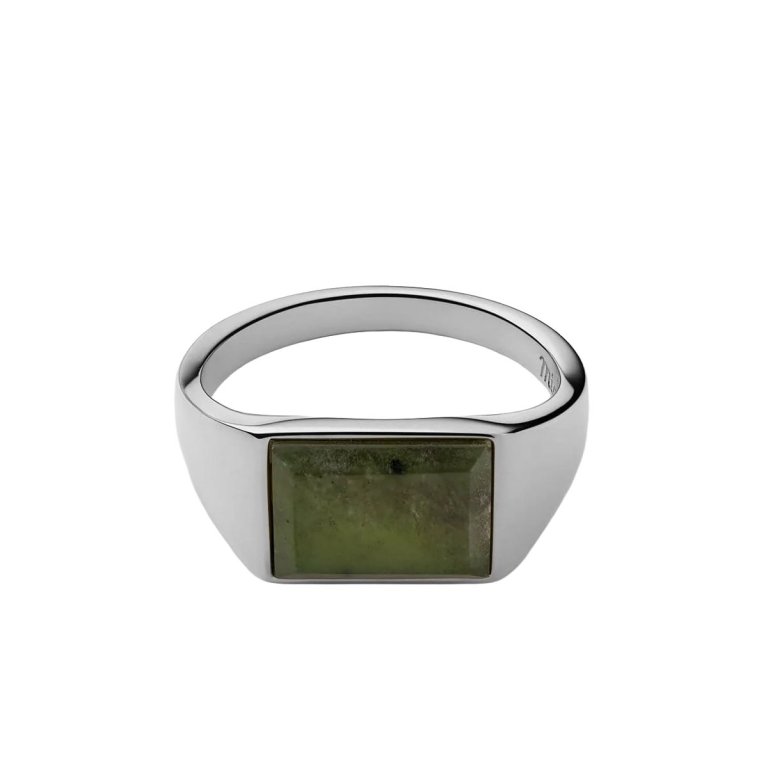 silver signet ring with jasper stone