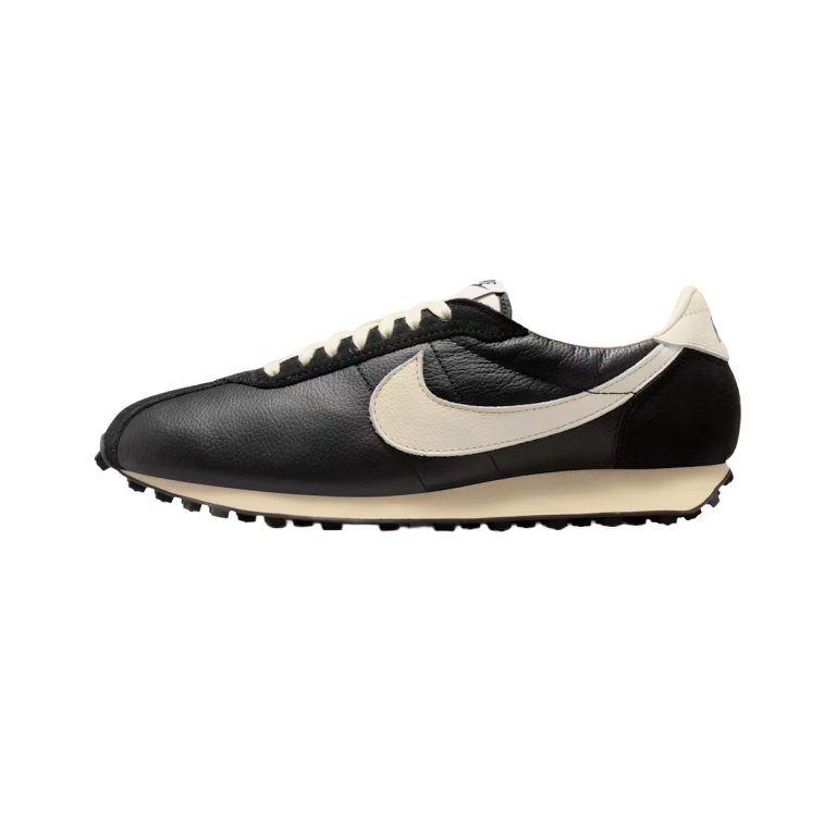 nike black leather shoes with white check