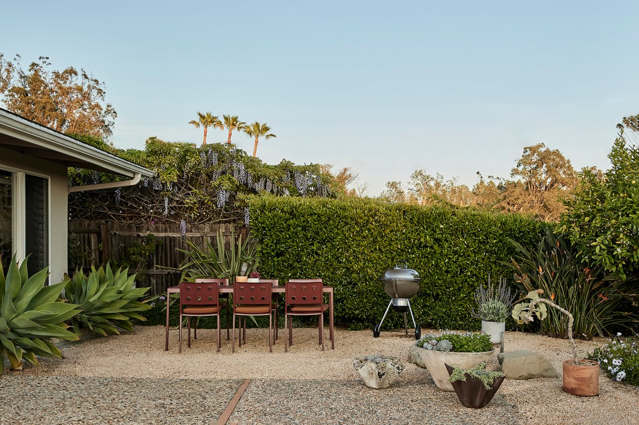 backyard with dining area