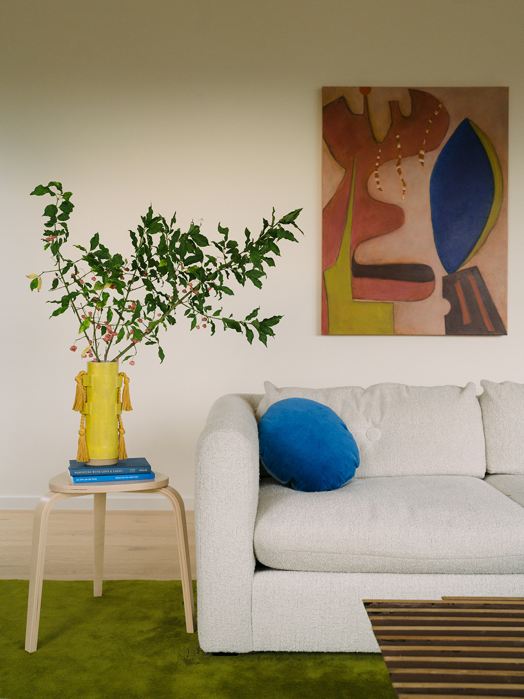 couch, vase and painting vignette