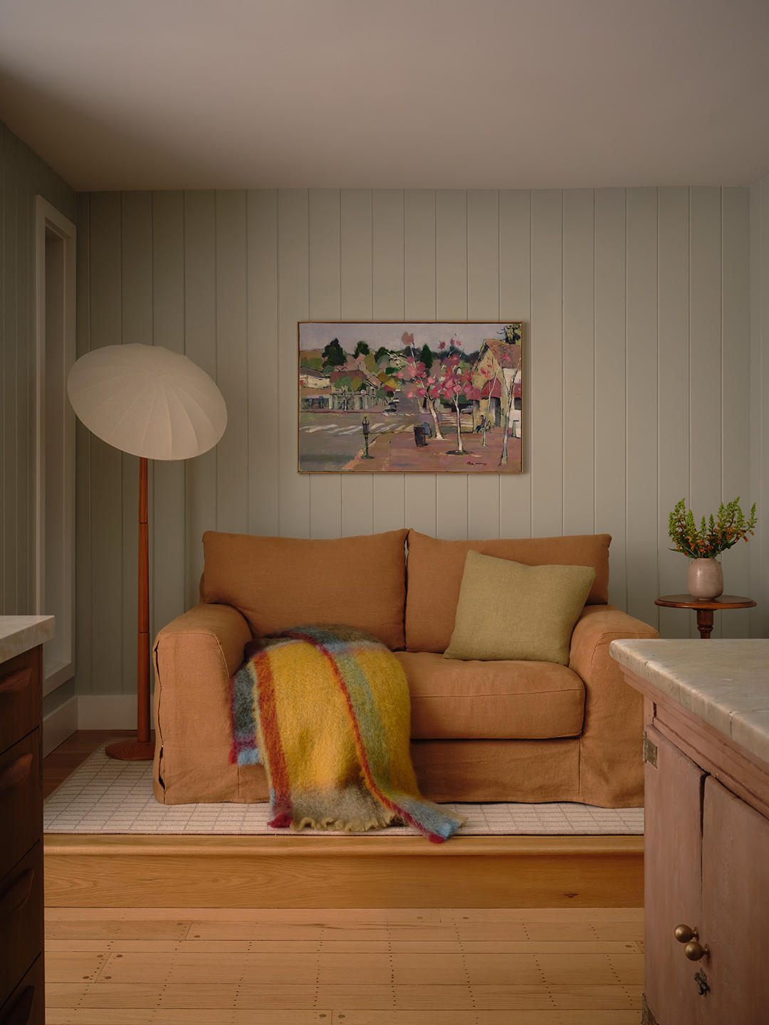 small sofa in sitting area