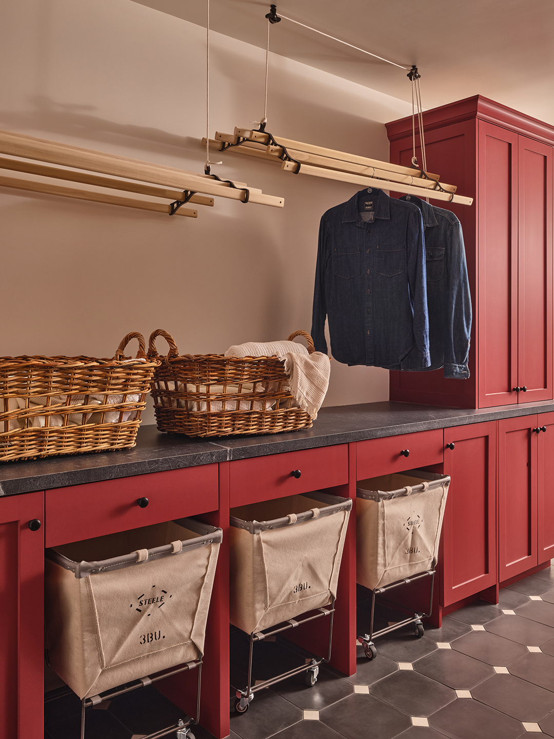 red laundry room