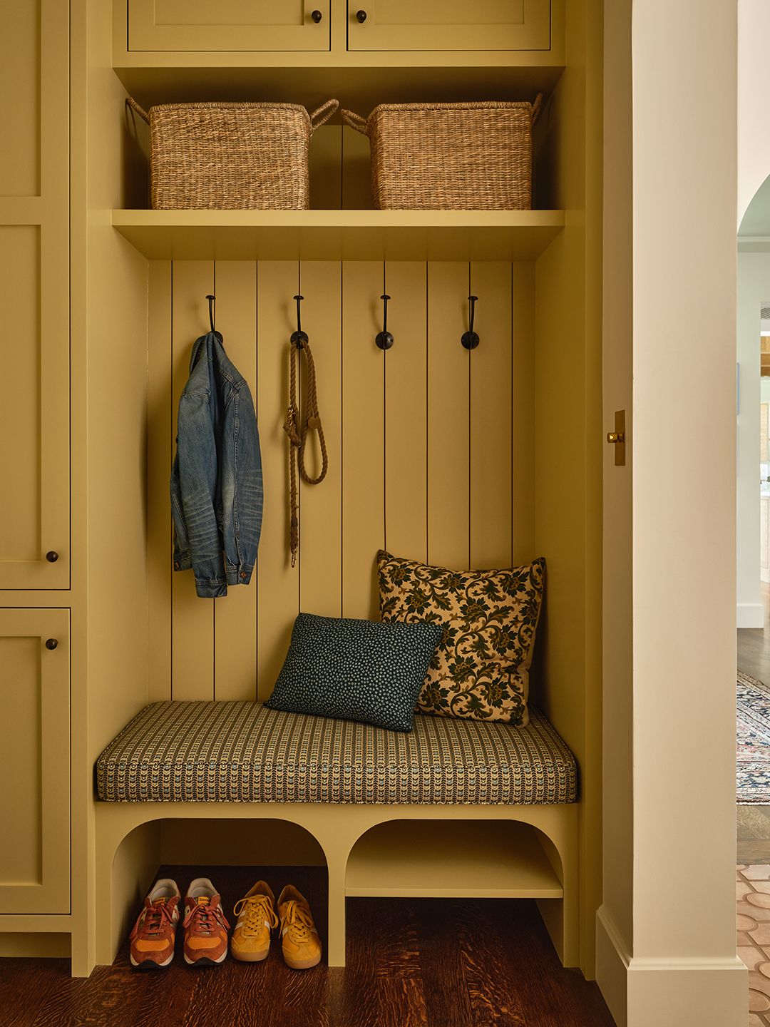 yellow mudroom